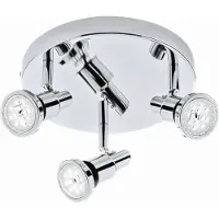 Briloner Plafonnier LED Spot LEUCHTEN FLAMO, 4,8 W, 400 lm, IP44, chrome, métal, incl., 3x GU10, Ø 21 cm