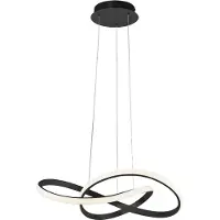 JUST LIGHT Suspension LED, noir, 3 niveaux d'intensité lumineuse, H 120 cm