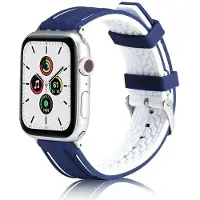Beline Bracelet Apple Watch Silicone solide42/44/45/49Mm Marine/Blanc