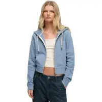 Superdry pour femme. W2012286A Sweat Essential Logo Cropped bleu (L), Casuel, Coton
