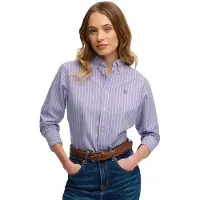 Superdry Slim Oxford Bd Long Sleeve Shirt Violet 2XS Femme