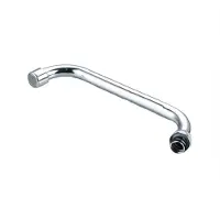 INF Tuyau de Sortie de Robinet en Acier Inoxydable - 18mm Horizontal avec Écrou en Laiton 25mm