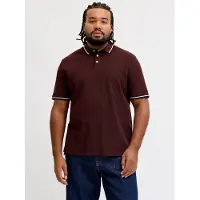 Jack & Jones Plus T-Shirt 'JJEPAULOS' bleu marine / lie de vin / blanc