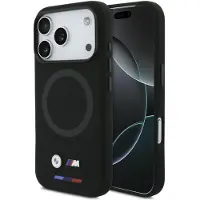 BMW M Silicon Logo MagSafe Case pour iPhone 17 Pro Black (Apple iPhone 17 Pro), Coque pour téléphone portable, Noir