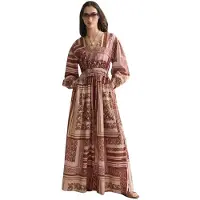 Scotch & Soda Ufu01577t Long Sleeve Long Dress Marron 40 / Regular Femme