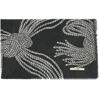 GOBI Cashmere Écharpe tube 'Rope Knots Printed Cashmere Shawl' noir