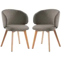 CALICOSY - Lot de 2 Chaises en tissu et pieds en hêtre H79 cm - SOLENE