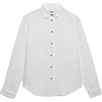 Superdry Premium Linen Slim Long Sleeve Shirt Blanc M Femme
