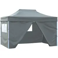 vidaXL Tente pliante Pop-Up avec 4 parois latérales 3 x 4,5 m Anthracite