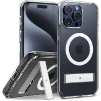 Spigen Caseology by Capella MagSafe Kickstand - blanc transparent - iPhone 15 Pro (Apple iPhone 15 Pro), Coque pour téléphone portable, Transparent, Blanc