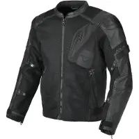 Macna Olsan Solid Veste en cuir / textile de moto perforée