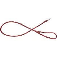 Barry King Smycz dla psa okrągła, Serpente, czerwona, skórzana nikiel, 8mm/120cm (Chien)