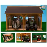 Kids Globe hangar de ferme pour tracteurs jouet Échelle 1:16 Bois 610338
