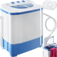 TecTake Lave linge et sèche linge - Blanc et Bleu