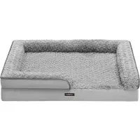 OEM Lit orthopédique pour chien, imperméable, 106 x 81 x 18 cm, gris, housse en peluche
