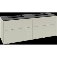 Villeroy & Boch Finion meuble sous lavabo, avec éclairage, pour 2 vasques, 1600x603x501mm, Glass Black Matt, G18200HJ