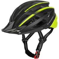 Wozinsky Casque de vélo VTT avec feu arrière USB Taille L 57-62 cm Noir et jaune