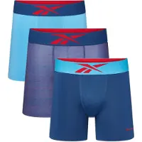 Reebok Maillots de bain mi-longs performance Muir paquet de trois hommes - Bleu essentiel/Print/Batik Bleu