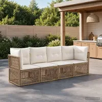 Prolenta Maison Exclusive - Ensemble de canapés de jardin, 4 pièces, 4 places, en polyrotin beige