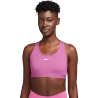 Nike Brassière de sport rembourrée Swoosh à maintien normal pour femme - Rouge