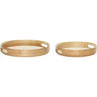 Hubsch Plateaux En Toile Autour De Naturel (ensemble De 2) | 240501
