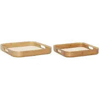 Hubsch Plateaux Toile Carré Naturel (série De 2) | 240503