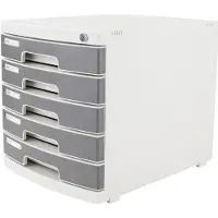 Deli Schubladenbox 5 Schubladen abschliessbar HIPS grau (A4)