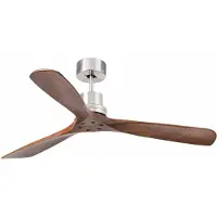 Faro Lantau Ventilateur de Plafond Matt Nickel | Walnut | L (Ø132cm) | Without light