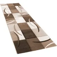Tapis.fr Tapis moderne Diamora marron 80x300 cm