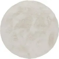Tapis.fr Tapis en fourrure Fluffy crème 120 cm rond