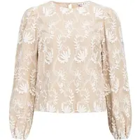 Object Mya Re Long Sleeve Blouse Beige 34 Femme