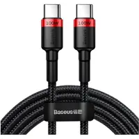 Baseus Câble Usb-C vers Usb-C Cafule, Qc 3.0, Pd 2.0, 100W, 5A, 2M (Rouge/Noir)