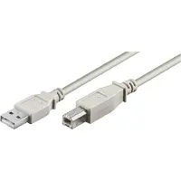 Microconnect USBAB2, 1.8 m, USB A, USB B, USB 2.0, Mâle vers Femelle, Blanc