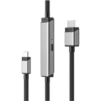 Alogic ULCHDPD02-SGR Adapterkabel USB-C -> HDMI mit 100W PD M/M 2m spacegr