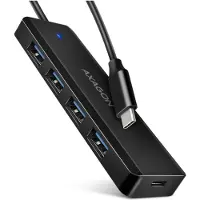 Axagon HUE-C1C hub d'interface USB 3.2 Gen 1 (3.1 Gen 1) Type-C 5000 Mbit/s Noir