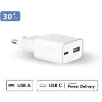 Force Power Lite CS 30W (30 et 18W) USB A+C PD GaN Recyclé White