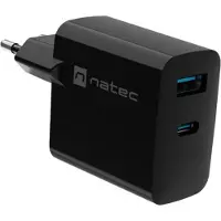 Natec Ribera Gan 45w Usb-a And Usb-c Wall Charger Argenté