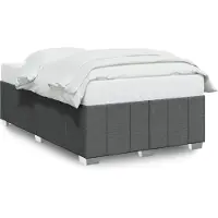 Syfax Cadre de lit sans matelas gris foncé 120x190 cm Tissu