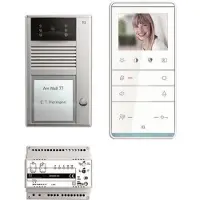 TCSS PVC1311-0010 eco:set vidéo en saillie pour 1 unité d'habitation, avec station extérieure AVC 1 bouton de sonnette + haut-parleur vidéo IVW5111+ appareil deVBVS05