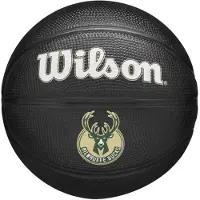 Wilson Ballon De Basket - - Team Tribute Milwaukee Bucks - Taille 3 - Unisexe - Noir
