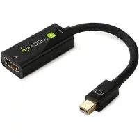 Techly Active Mini DisplayPort, Câble vidéo, Noir