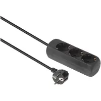 Microconnect 3-way Schuko Socket 3M Black (GRU0033B)