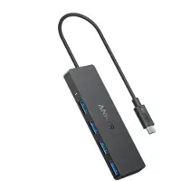 Anker Hub USB-C 4-in-1 4x USB-A 5Gbps Negru
