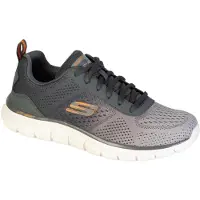 SKECHERS Baskets basses 'Track Ripkent' gris / olive / mandarine
