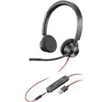 Poly Blackwire 3320 Casque filaire Casque bureau/central appelant USB type A Noir