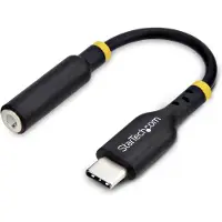 StarTech.com .com Adaptateur Audio USB-C vers Prise Casque/Casque 3,5 mm TRRS, Dongle Aux USB Type-C vers Jack, Hi-Fi 32-bit DAC, pour Ordinateur Portable/Téléphone/Tablette, Compatible USB-C/Thunderbolt