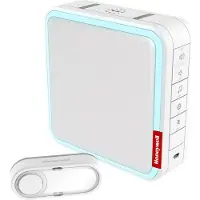 Honeywell Serie9 Kit carillon sans fil Fonction répéteur Choix de la mélodie MP3 blanc Portée radio jusqu'à 200 m avec fonction répéteur