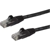 StarTech.com .com 7.5m CAT6 Ethernet Cable, 10 Gigabit Snagless RJ45 650MHz 100W PoE Patch Cord, CAT 6 10GbE UTP Network Cable w/Strain Relief, Black, Fluke Tested/Wiring is UL Certified/TIA