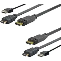VivoLink PROHDMIUSBDP2 Câble vidéo adaptateur DisplayPort HDMI + USB 2m noir (2 m), Câble vidéo, Noir