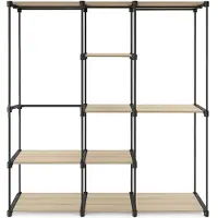 Relaxdays - Kleiderregal Metall, Braun, 182 x 182 x 43 cm